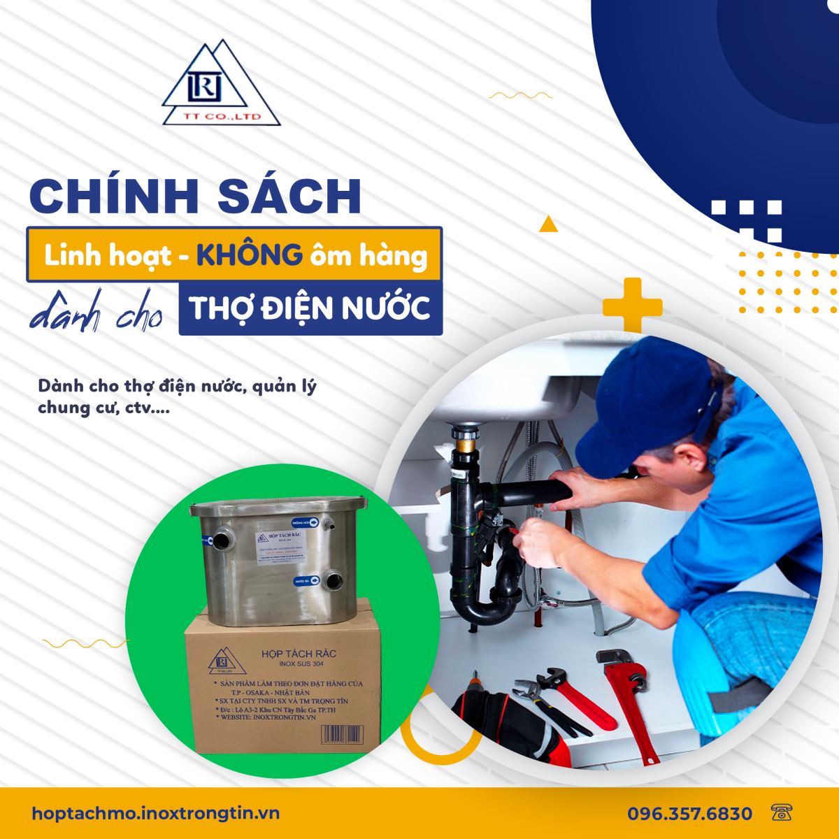 Bể tách mỡ mini chậu rửa - thiết kế nhỏ gọn cho mọi gia đình